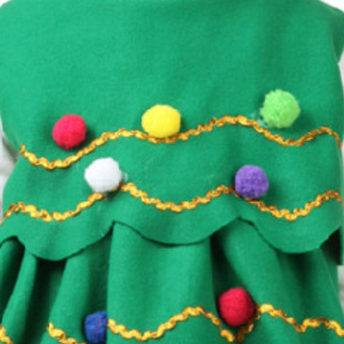 Aplicable A Vestido De Árbol De Navidad A Rayas Para Niñas,