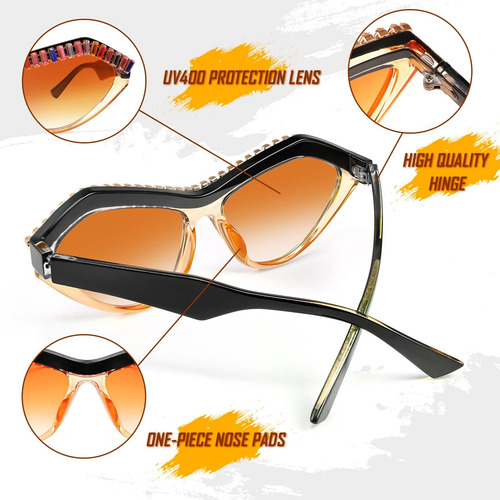Feisedy Gafas De Sol De Moda Con Forma De Ojo De Gato Y Diam
