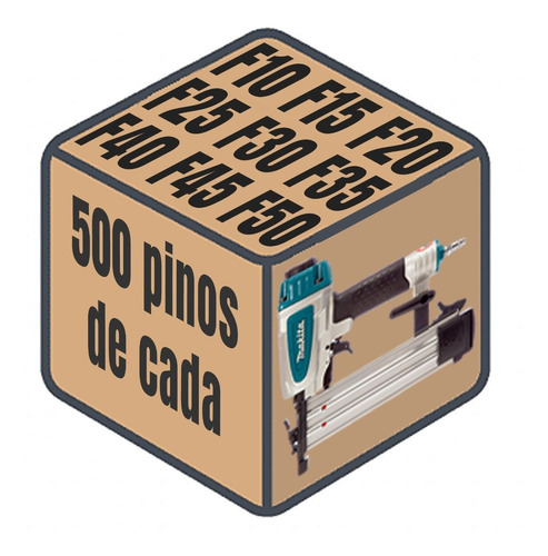 Kit Pino De Pinador Makita Af505 - 500 De Cada Do 10 Ao 50mm