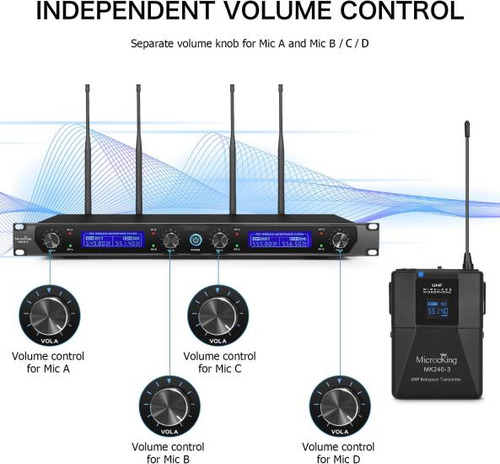 Microcking Uhf Sistema De Microfono Inalambrico Microfono In