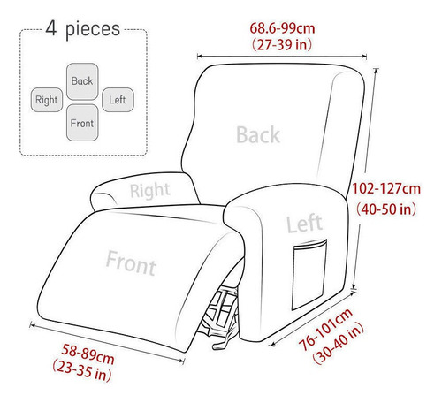 Capas Elásticas Reclinables Para Sofás, Capas De Sillón
