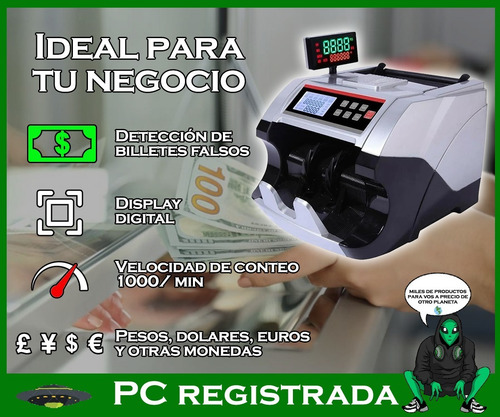 Imagen 2 de 7 de Contadora De Billetes Detecta Falsos H-9900 Lcd Pcreg