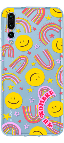 Funda Para Huawei Para Mujer Caritas Felices Con Nombre