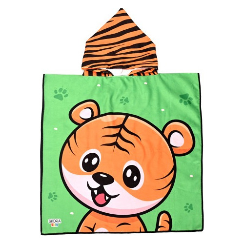 Salida De Baño Infantil Con Capucha Tigre Skora 35177