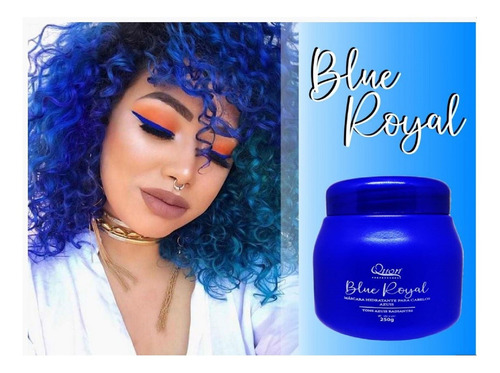  Tonalizante Azul Royal Blu Pinta Cabelo Sem Amônia 250g Quon Tom Azul Blue Royal