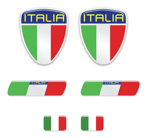 Kit Adesivos Emblema Escudo Placa Coluna Itália Resinados