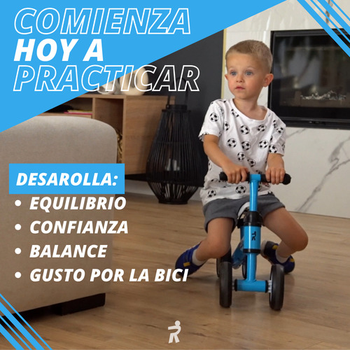 Rideez C Bicicleta De Equilibrio Entrenadora Bici de Balance Sin Pedal Bike Baby Bebe Niño Niña Chico 2 años Color Azul Acero
