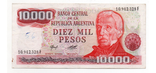 Billete Argentina 10000 Pesos Ley Bottero 2487