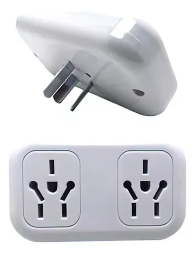 Kitx2 Adaptador Blanco Enchufe Ficha Doble Multi Toma