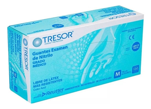 Guante Desechable Nitrilo Talla M Caja 100 Unidades Azul