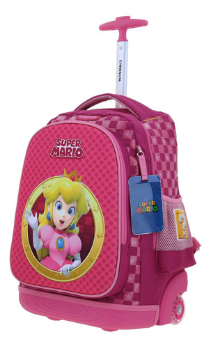 Mochila Grande Con Ruedas Chenson Mario Bros Peach Barb