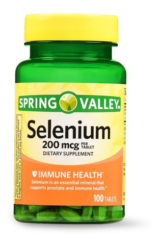 Selenio Selenium 200mcg 100 Tabletas Anticancerigeno Spring Sabor Sin sabor