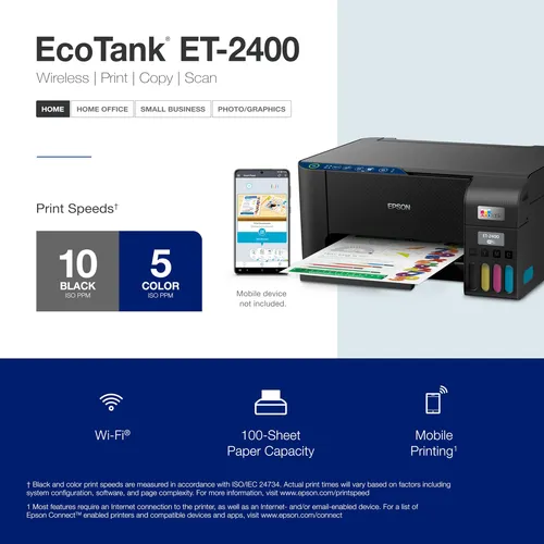 Impresora Epson Ecotank Et-2400 Inalámbrica En Color Todo En
