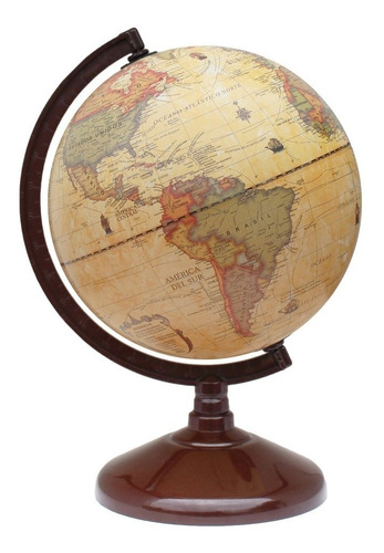 Imagen 1 de 3 de Globo Terraqueo Antiguo Sepia 147aw 14 Cm Base Plastico Edu