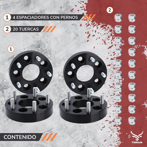 4 Espaciadores Separador De Rin 1.5 Jeep Jl Jt 18-24 Torus