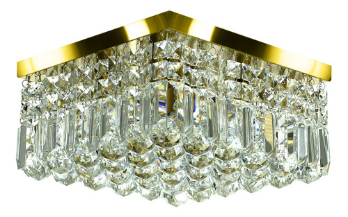 Lustre De Cristal Legitimo Wonderwall 30x30 Dourado