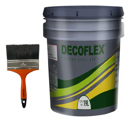 Pintura Vinílica Decoflex Interior Exterior 18lts Con Brocha Violeta Mate