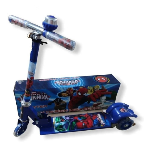 Patinete Infantil De 3 Rodas Marvel Homem Aranha Dm Radical