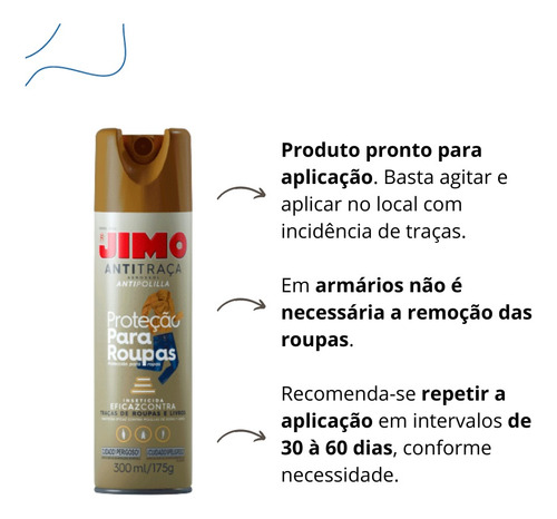 Kit 3 Anti Traça Jimo 300ml Aerosol Sem Cheiro Forte Oferta
