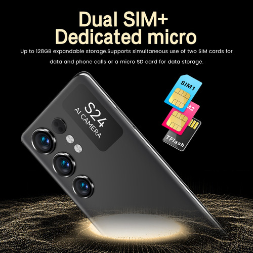 Vove S24 Dual Sim 2025 Popular El Último Modelo Smartphone 16gb Ram 512gb Rom Android 13 Desbloquea Más Vendido Celular 5g Wifi 6,74 Pulgadas Violeta Claro