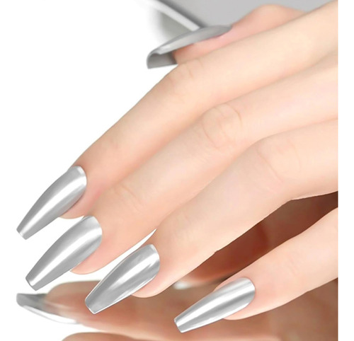 Gel Uñas Metal,gel Pintado Con Efecto Espejo Metálico 3d