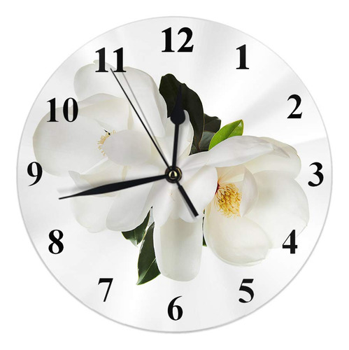 Aoyego Magnolia - Reloj De Pared Con Diseno De Flores, Color
