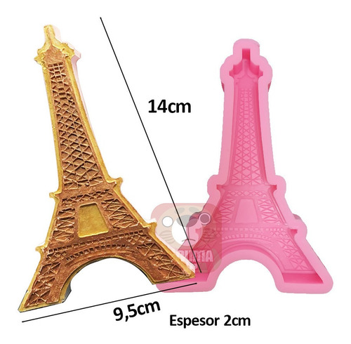 Molde Silicona Torre Eiffel 14cm Paris Chocolate Porcelana