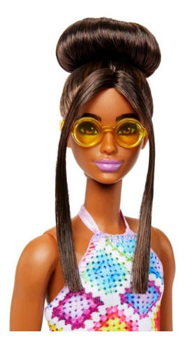 Barbie Fashionista #210 Vestido Color  Y Gafas 