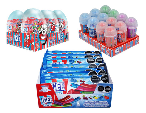 Combo Icee: Ropes, Rollips Y Gelatina Icee.