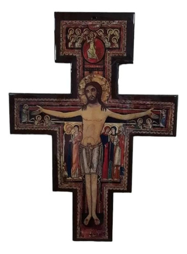 Cruz De San Damian O Franciscano De Poliester 71.5 X 53 Cm