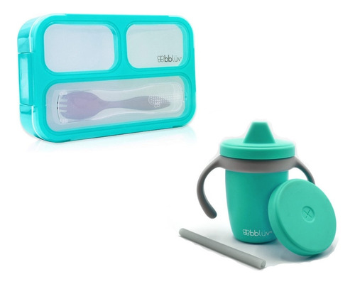 Bblüv Vaso Y Lonchera Para Niños Aprueba De Fugas Color Aqua