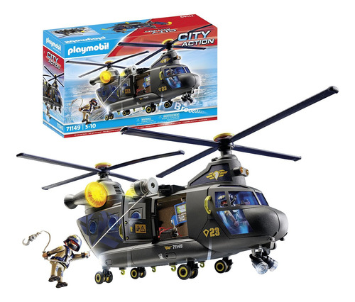 Unidad Táctica Playmobil Para Aviones De Rescate Con Luces Y