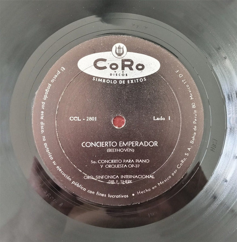 Beethoven Lp Concierto Del Emperador (Usado)