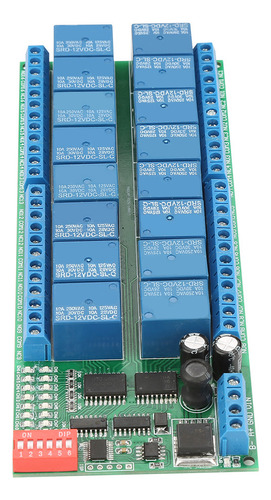 Plc De Módulo De Relé Modbus Rtu Rs485 De 16 Canales Dc 12v