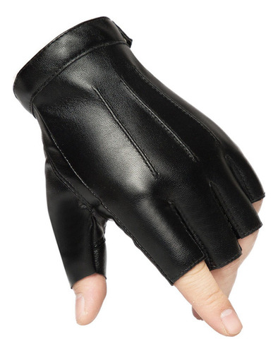 4 Guantes De Medio Guantes De Cuero Pu A Prueba De Golpes