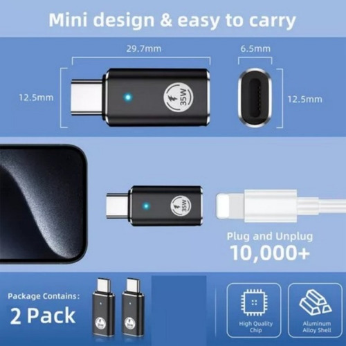 Adaptador Usb Lightning To Tipo-c, 5 Gbps, 2 Piezas