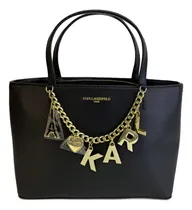 Comprar Satchel Karl Lagerfeld Paris Maybelle Negro Dijes Dorados
