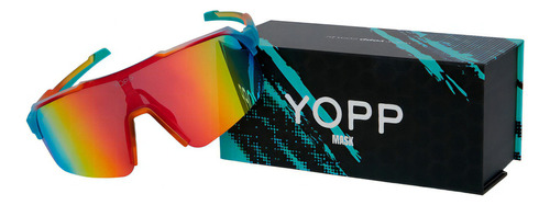 Óculos De Sol Yopp Uv400 Mask L 2.1 Cor da armação colorida (rosa, azul e laranja) Cor da haste colorida (rosa, azul e laranja) Cor da lente Vermelho