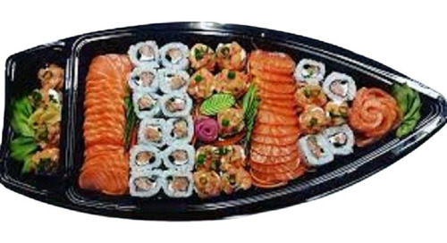 Imagen 2 de 3 de Envase Plástico Pequeño Tipo Barco Para Sushi Por Bulto