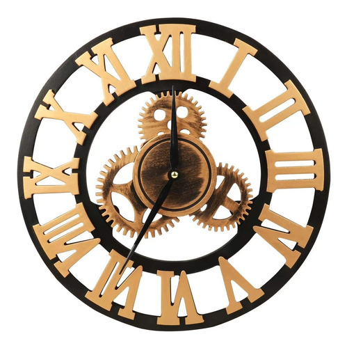 Reloj De Pared De Engranaje Industrial Vintage D De  Pu...