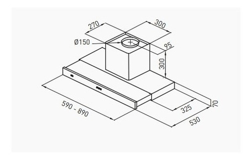 Imagen 4 de 9 de Purificador Extensible Tst 90 Cms - Sin Salida - Incluye Fil