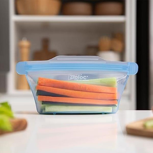 Ziploc Endurables Contenedor Pequeño, 2 Tazas, Bolsas De Sil