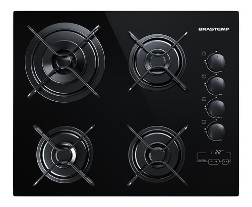 Fogão cooktop gás Brastemp Ative! BDT62 preto 127V/220V