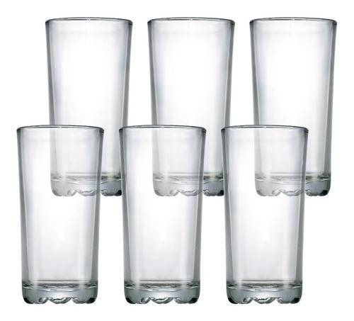 Imagem 2 de 5 de Jogo Copos Long Drink Água Suco Multiuso 255ml Kit 6 Peças
