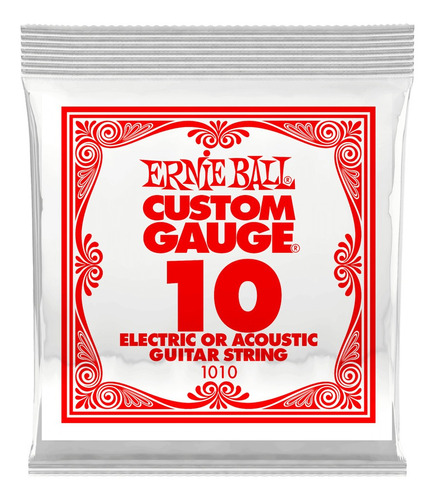 Ernie Ball Cuerda Suelta Guit Electrica/acust Steel 0.10