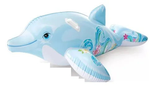 comprar Flotador Inflable Delfín  Montable Con Asas Intex 175cm Niño