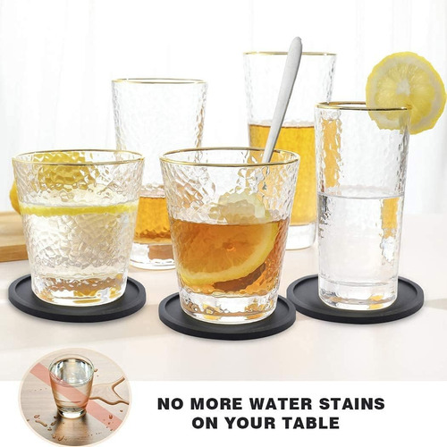 12 Portavasos Para Mesa Antideslizantes Plástico Resistente