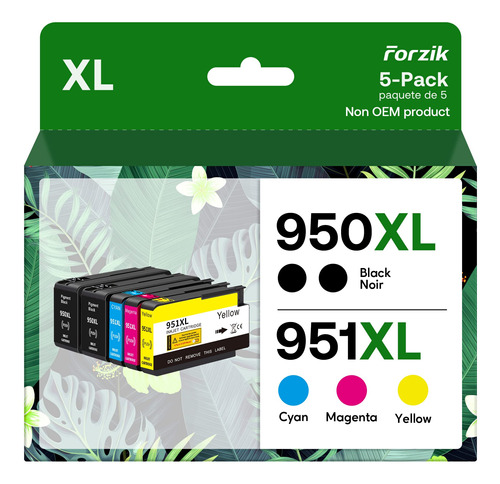 Paquete De 5 Cartuchos De Tinta 950xl 951xl, Color Negro, Ci