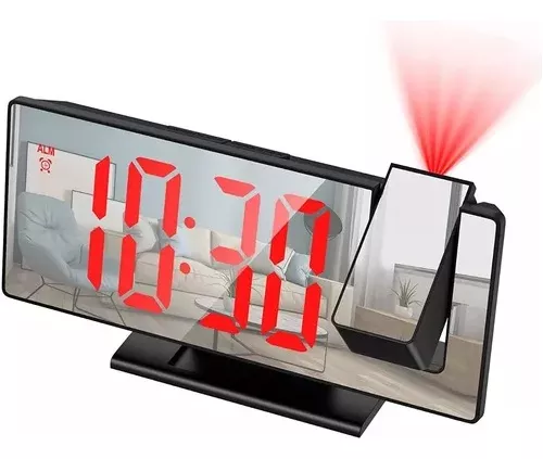 Reloj proyector LED, reloj despertador digital Reloj despertador de  proyección Temperatura interior 4 niveles Función de brillo ajustable  YONGSHENG 9024735570608