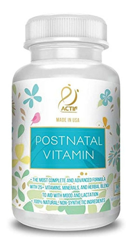 Actif Vitamina Postnatal Orgánica Con Más De 25 Vitaminas